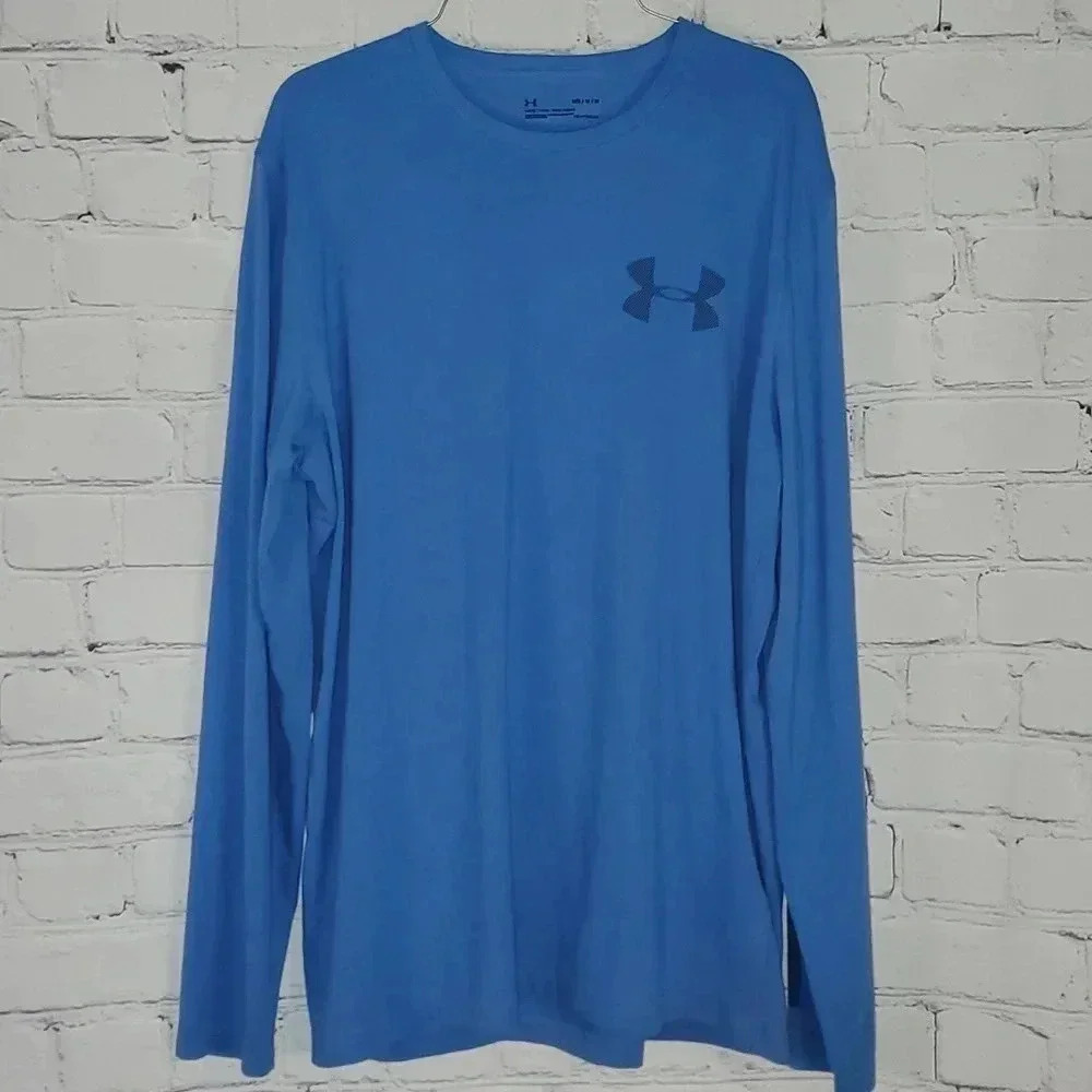 Under Armour Heat Gear Blue Loose Fit  Long Sleeves Top Men's Medium